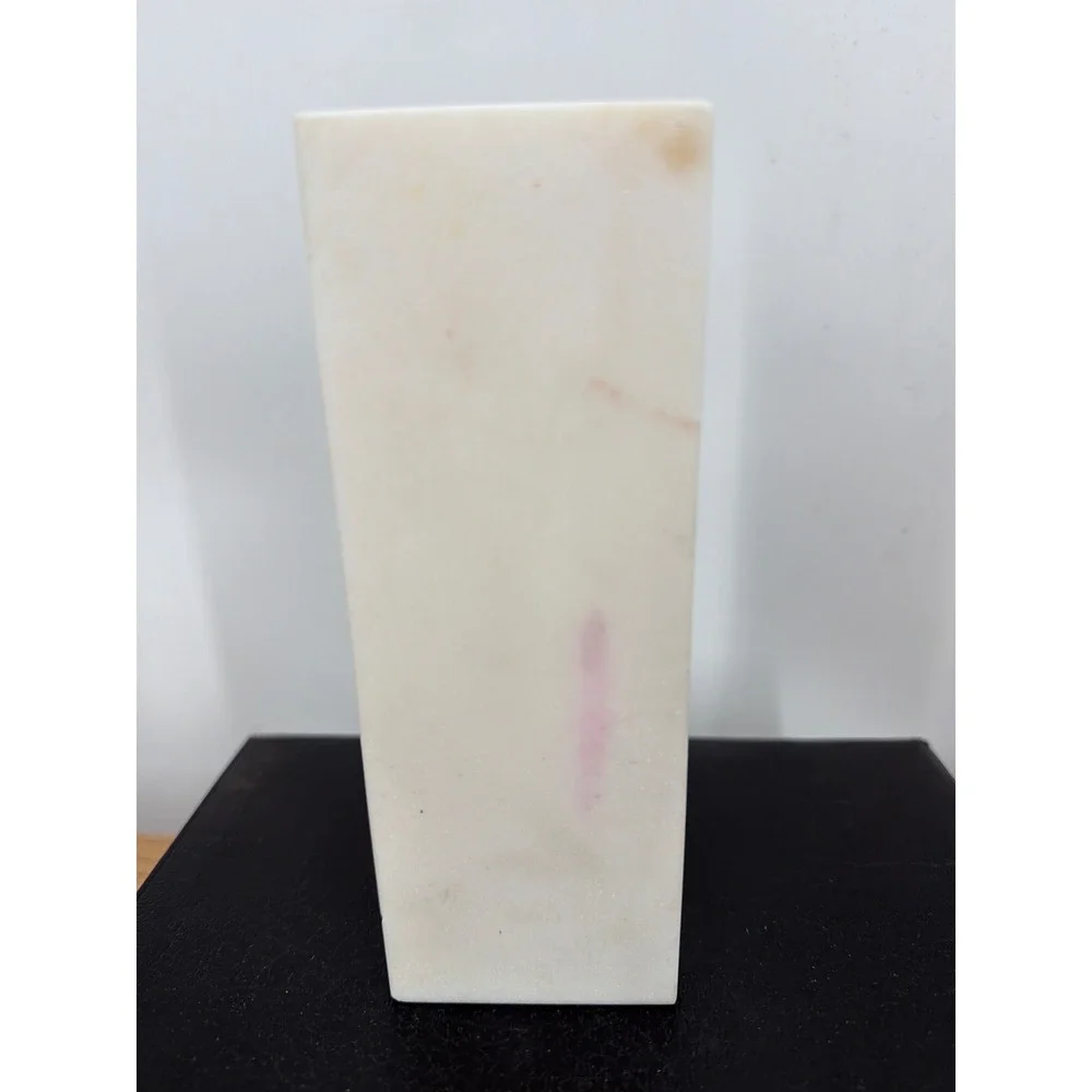 Chinese Hand Painted Marble Landscape Slab Mountain Cherry‎ Blossom Decor 6.5in